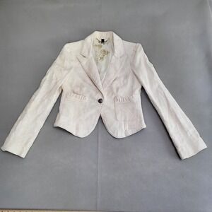 Bebe 1 Button Cream Blazer Jacket Y2K Women's 8 Romantic Cottage Core